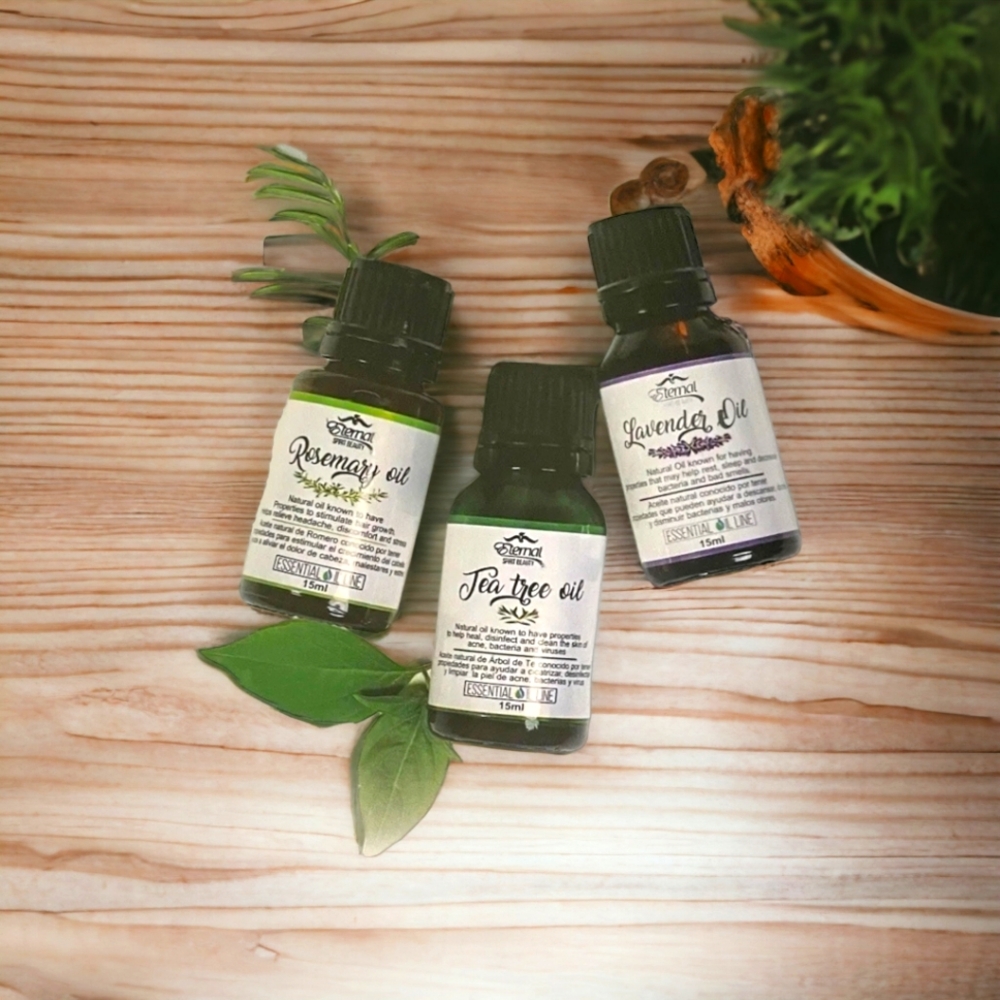 3x Rosemary, Lavanda, Tea Tree Oil strengthen the whole BODY  15ML Essential